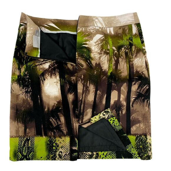 Worthington Skirt Womens Sz 6 Tropical Green Brown Snake Skin Office Career Work - Picture 2 of 7